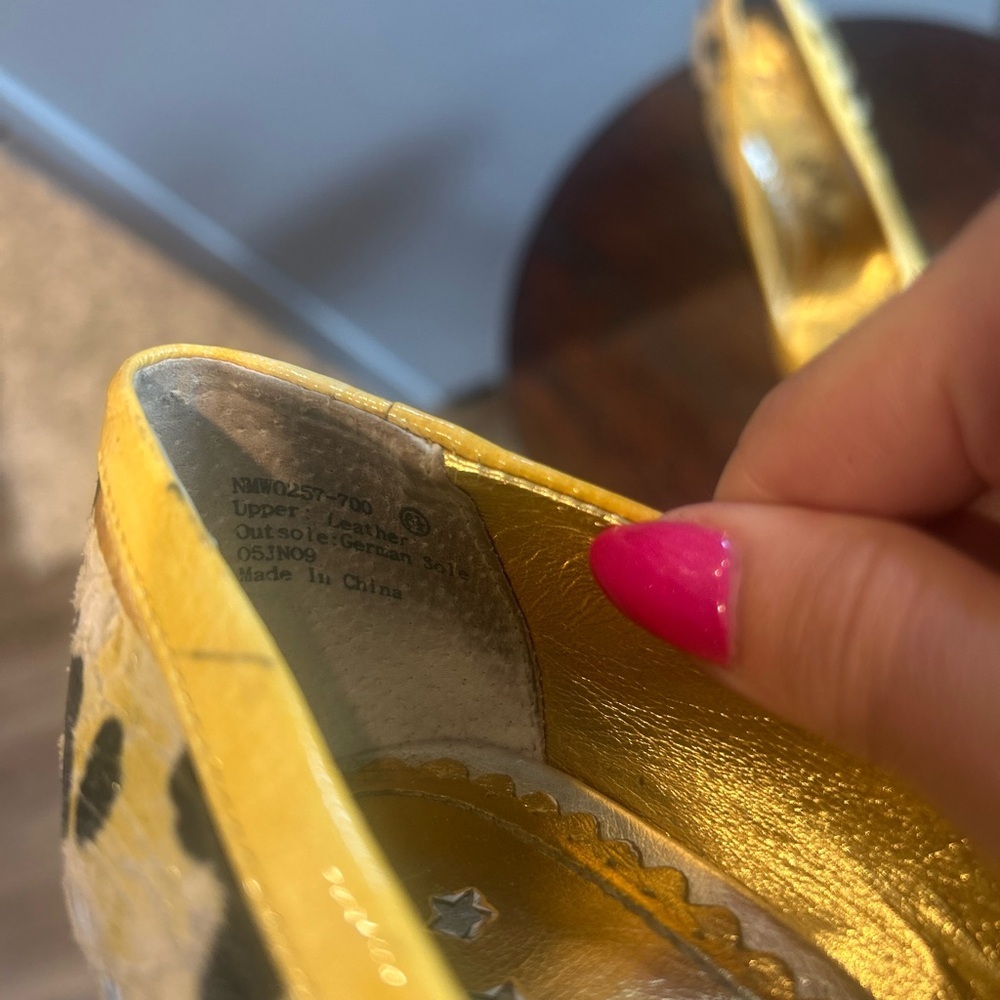 Naughty Monkey Yellow & Leopard Print Heels – Size 6.5 - Picture 6 of 7